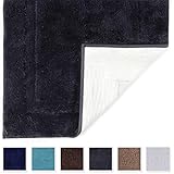TOMORO Non-Slip Bathroom Rug Super Absorbent Bath Mat Extra Soft Microfibers Anti-Skid TPR Bottom (17.5 x 27 inch, Grey)