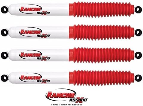 Rancho RS55267 RS55273 RS5000X Series Set of Front & Rear Shocks fits F250 Super Duty 4WD | Strong & Durable | Maintains Vehicle Control | Improved Handling and Performance