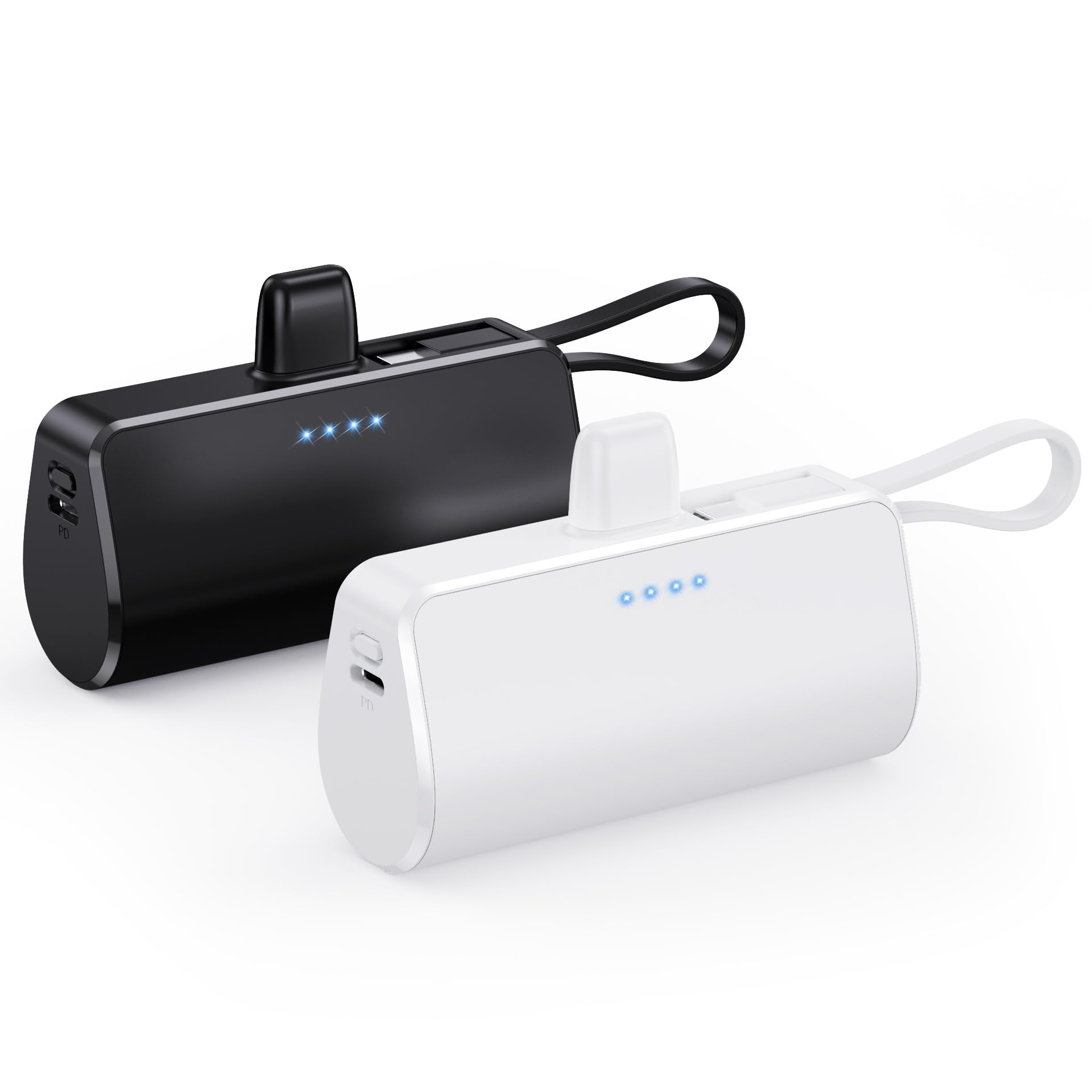 Photo 1 of [2 Pack] Mini Portable Charger 5200mAh,Ultra-Compact PD Fast Charging Power Bank,LCD Display Cute Battery Pack Backup Charger Compatible with with iPhone 14/14 Pro Max/13/13 Pro/12/XR/8/7/6