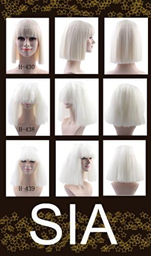 [Wigs2you] Sia Style Full Wig Bob 2 tones White Black Blonde Standard M size Sia_wig H-489