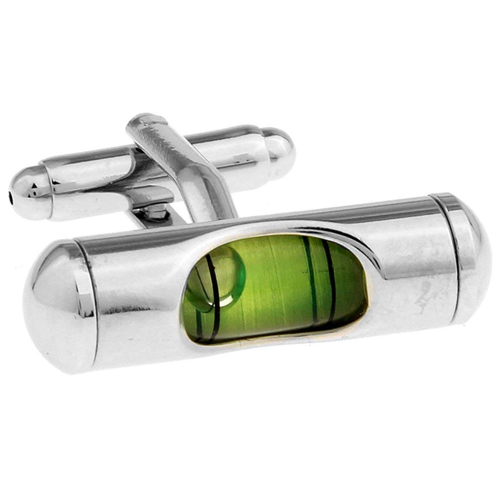 Green Spirit Level Cufflinks