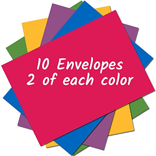 Art Eclect Adult Coloring Greeting Cards for Birthday, Anniversary and Every Occasions (10 Cards and 10 Colored Envelopes Included, Set C/Rainbow)