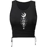 Remidoo Women's Casual Sleeveless Color Block Cropped Top Crewneck Tank Top Shirts