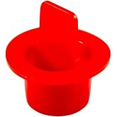 Caplugs CPT-3 CPT Series &ndash; Plastic Center Pull-Tab Tapered Plug, 100 Pack, Red LD-PE, Flange OD 0.56" x Plug ID 0.428", Hole Protection, Leak Prevention, Masking, Painting, Powder Coating (ZCPT3Q1)