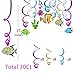 30Ct Under The Sea Party Decorations,Fishing Hanging Swirl Decorations - Clownfish Flounder for Girls,Boys,Kids Home,Classroom,Baby Shower,Birthday Party