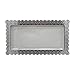 Exquisite 6 - Pack Plastic Clear Plate with Silver Edged Flower Plastic Serving Tray