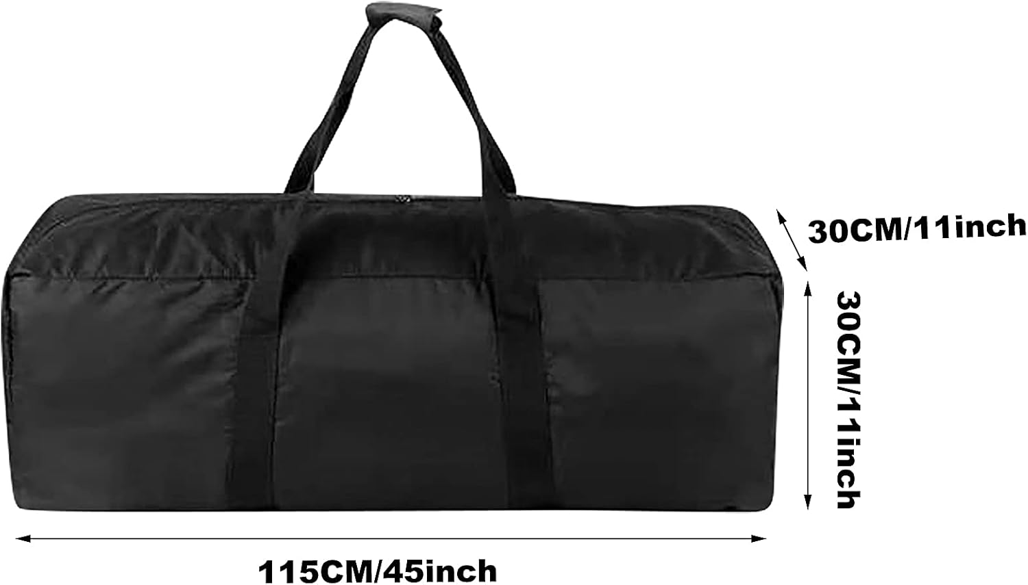 Yolaka Oversize 45 Inch Travel Sports Equipment Long Bag Heavy Duty Zipper Duffelbag Waterproof Black