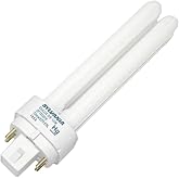 Sylvania Dulux D/E CFL Compact Fluorescent Light Bulb, 4 Pin, 13W, 1 Pack | Double Tube, G24q-1 Base, 13 Watt Long Lasting Energy Efficient Light Bulb, 20000 hr Life, Dimmable, 4100K Cool White