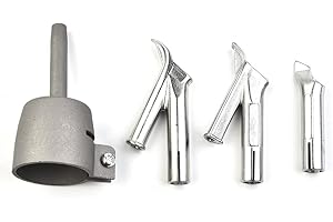 4 Pieces PVC Plastic Welding Nozzle Set 5mm Speed Welding Tips Hot Air Torch Standard Round Triangular Tacking Nozzles for Vi