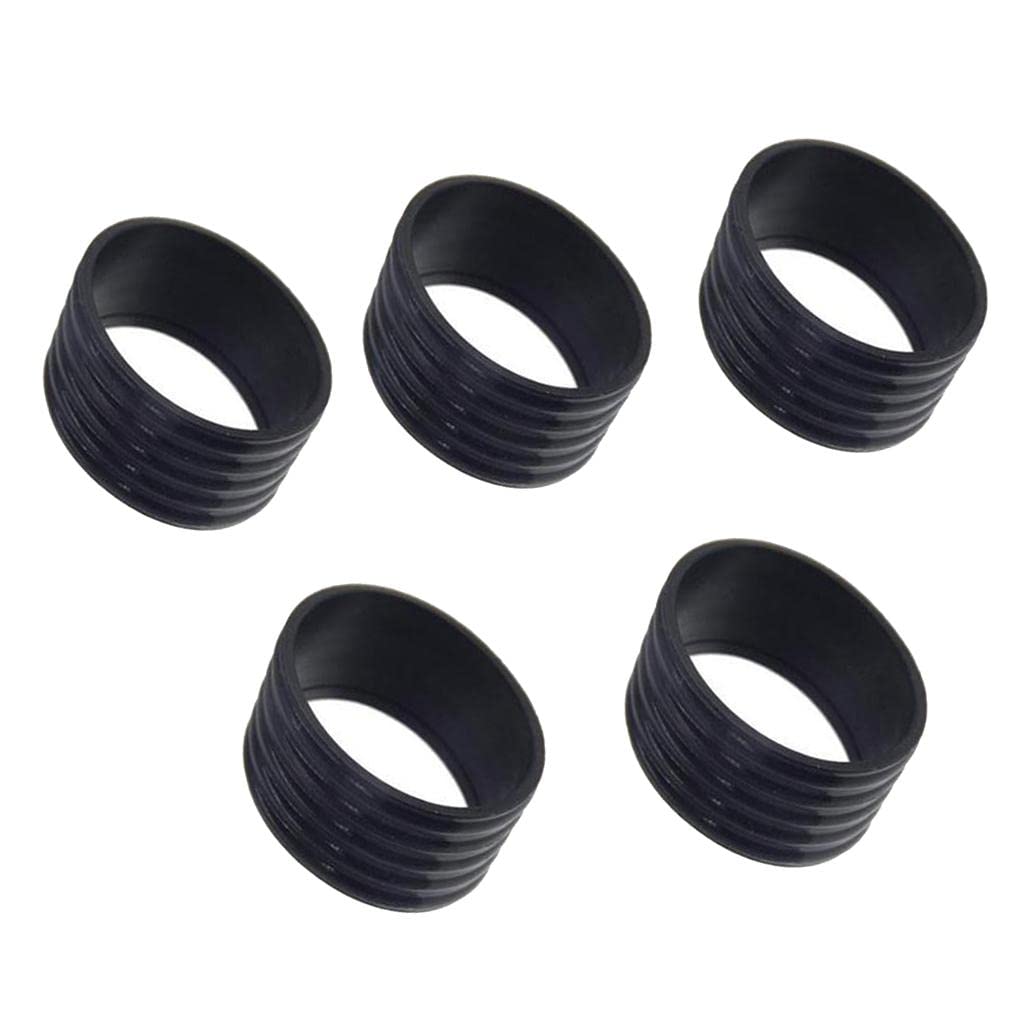 F Fityle 5x Rubber Grip Bands for Tennis Racquet, Squash Racket, Fishing Pole - to Hold übergreifen - 5 Colores, Black