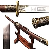 YJ COOL Kangxi Emperor Horse Chopping Broadsword Sabre Folded Steel Chinese Sword