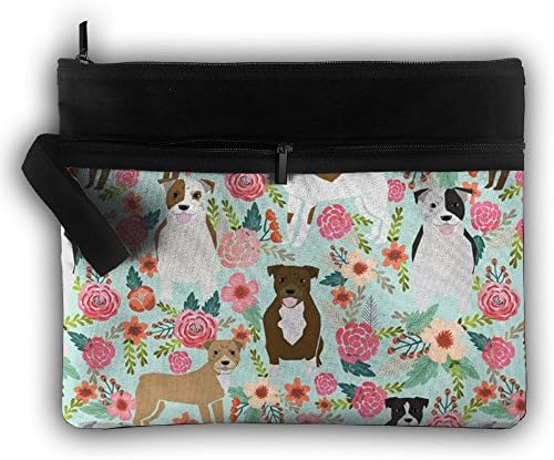 KZOHDS Pitbull Terriers Cute Dogs Portable Bag Toiletry Bag Canvas Bag Organizer Travel Pouch Double-deck Double Zippered Case For Credit Card,money, Pens