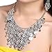 ZLTdream Belly Dance Gypsy Jewelry Accessories Dancing Necklace+Earrings 3pcs/set Silver