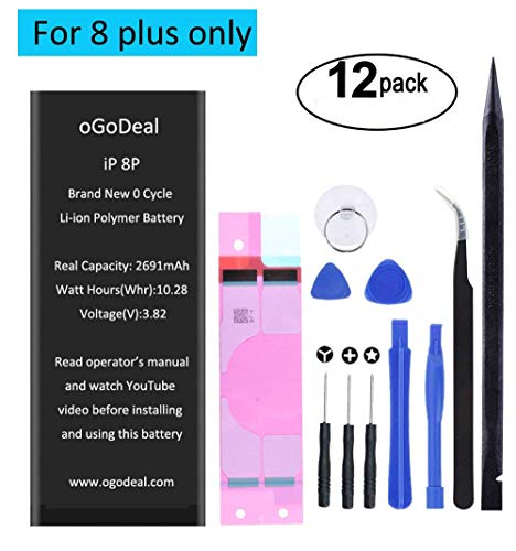 oGoDeal Battery Replacement Compatible for iPhone 8 Plus Battery Repair Kit 2691mAh A1864, A1897, A1898