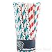 Biodegradable Paper Drinking Straws (Premium Quality), Pack of 100, Combo - Striped & Polka Dot