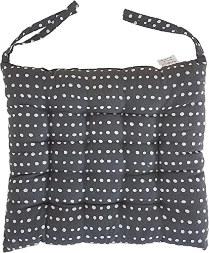 Melange 100% Cotton Square 16″ x 16″ Chair Cushions, Set of 4, Navy Polka Dot Print