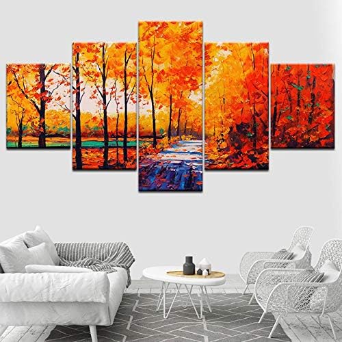 Chladdl The yellow trees painting 5 Piece Wallpapers Art Canvas Print modern Poster Modular art painting for Living Room Home Decor