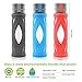 Water Bottle Glass Sports, Large BPA Free with Silicone Sleeve Durable Leak-proof Non-Slip Dishwasher Safe, 24 Ounce(Upgraded Version)