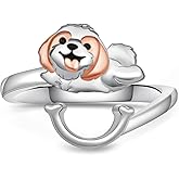 Daixiya Shih Tzu Rings 925 Sterling Silver Cute Dog Rings Shih Tzu Dog Jewelry Gifts for Women