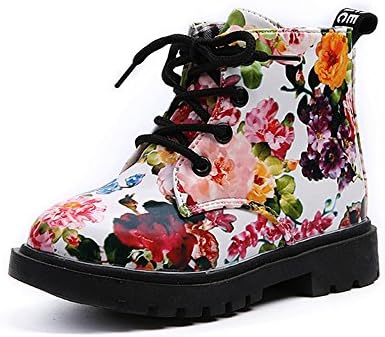 Comfy Kids Children Martin Boots Baby Girl's Short Boots Kids Casual Shoes Rain Boots 608 (27, White)