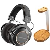 beyerdynamic Amiron Wireless Copper Bluetooth Headphones with Wooden Stand (Bamboo Brown) Bundle (2 Items)