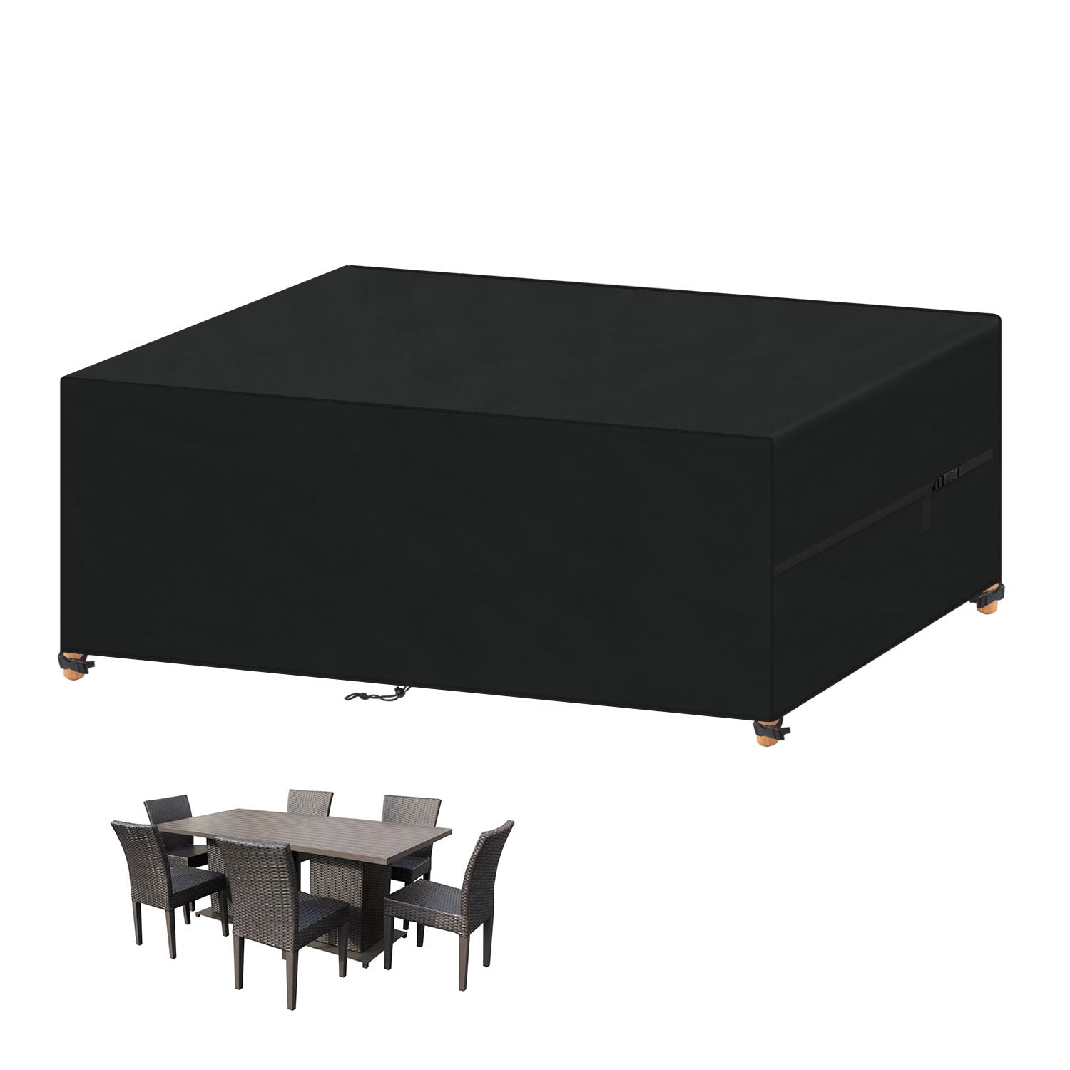 VANSHEIM Garden Furniture Covers Waterproof Outdoor Furniture Covers for Outside Table Cover for Garden Furniture Cover Outdoor Furniture Set Covers Anti-UV 420D Oxford Fabric 220x110x75cm