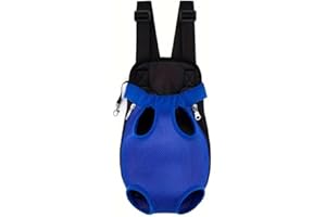 QQLe Pet Dog Carrier Backpack, Portable Breathable Mesh Chest Carrier, Polyester Woven Double Shoulder Pet Bag for Outdoor Adventures (SkyBlue, Small)