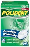Polident Overnight Whitening Denture Cleanser-102 ct (Quantity of 3)