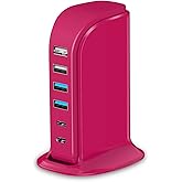 USB Charging Station Multiports Upoy, Charging Hub 6 Ports Dual Type-C, USB Tower Fast Charging for Tablets, Cellphones, Smart Watch, and More Electronic Gadgets, Portable Design, Travel Essentials