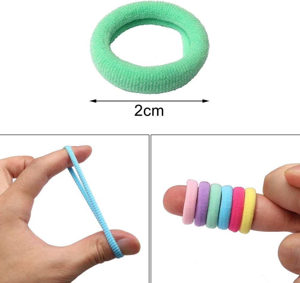 nuoshen 50 Pcs Baby Hair Ties, Assorted Colors Elastic Mini Hair Ponios Ponytail Holders Hair Accessories for Girls Kids - Image 4