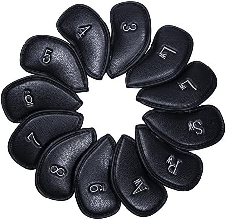Golf Iron Covers Thick Synthetic Leather Golf Iron Head Covers 12pcs/ Set Fit All Brands