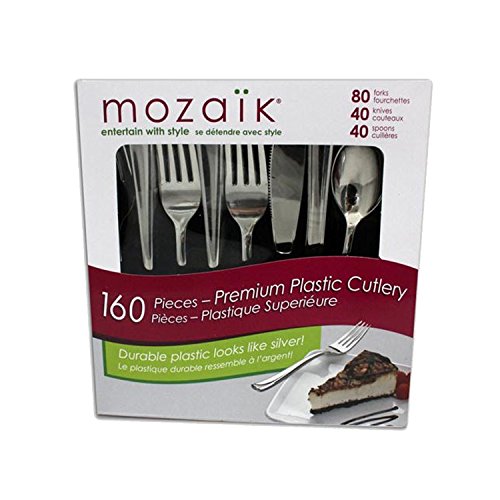Buy MOZAIK Premium Plastic Cutlery Set 160 Pieces Utensils Feature