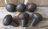 HD006T- Lot of 6 Very Primitive & Rustic ROUNDISH KNOB Drawer Door PULL 1 Inch