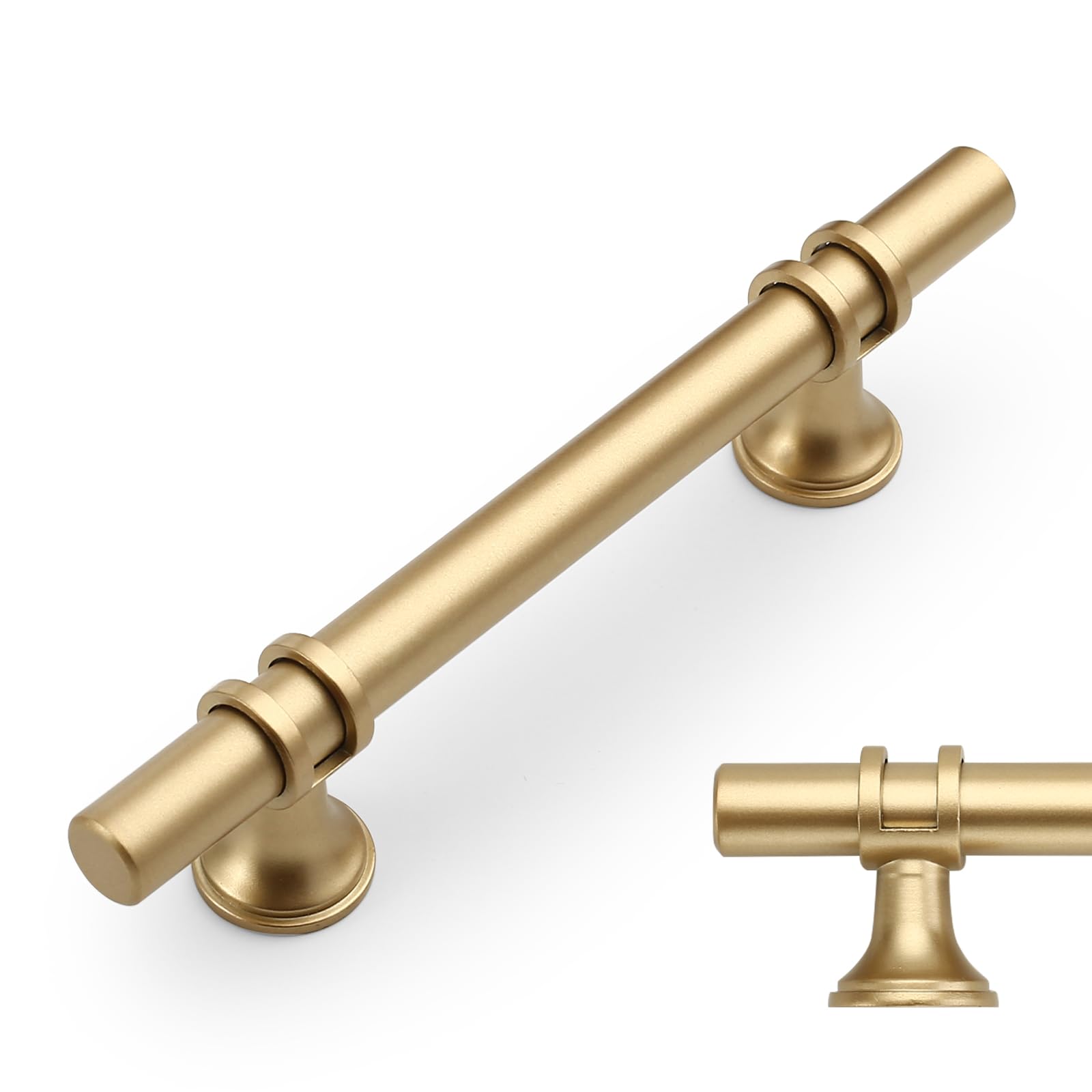 Amerdeco 10 Pack Gold Cabinet Pulls 3.75 Inch(96MM) Hole Centers Kitchen Cabinet Handles Cabinets Hardware Drawer Pulls AM002 — image 1