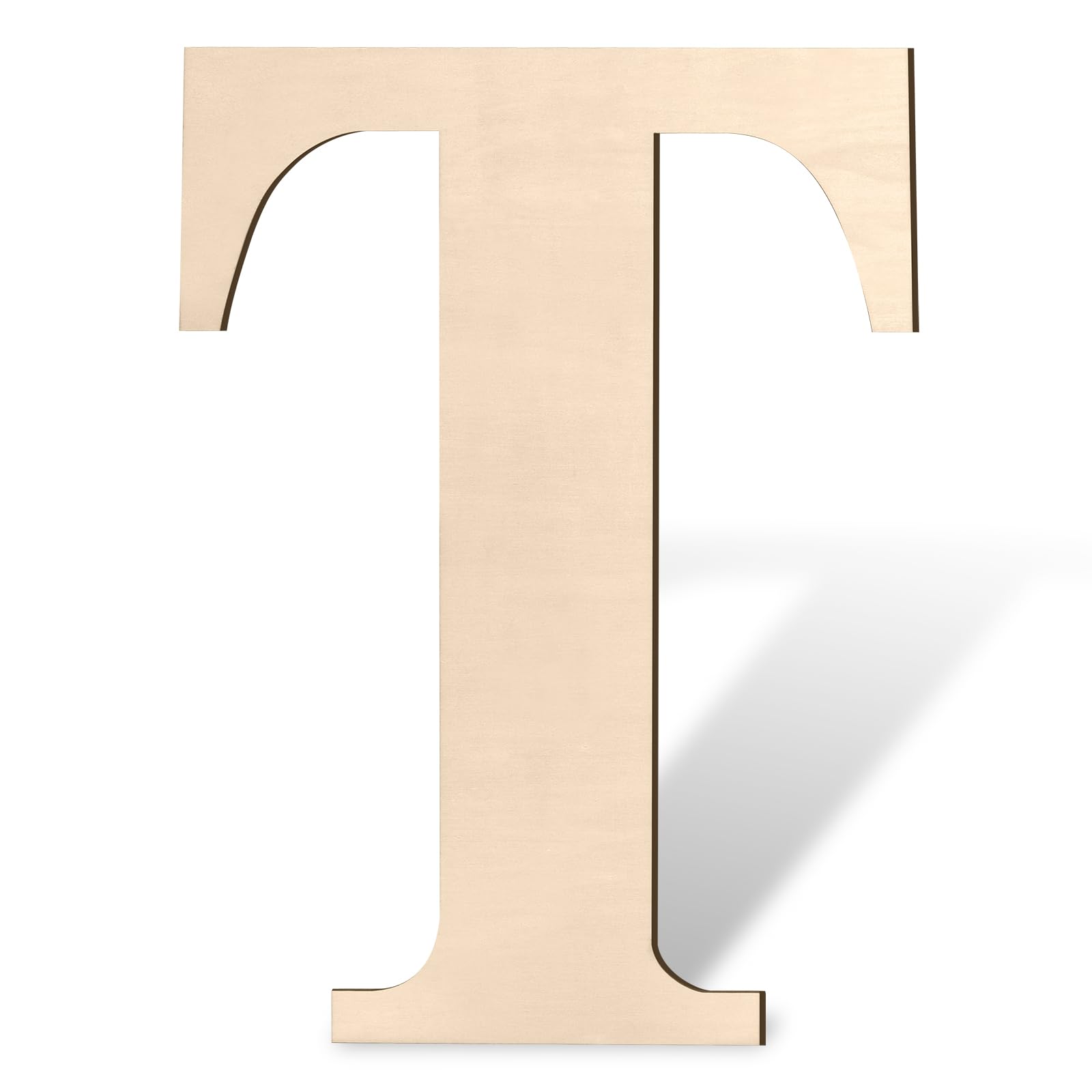 Photo 1 of 17 inch Large Wooden Letter T, Big Wood Letters for Wall Decor, Name Sign, Unfinished Blank Giant Wooden Alphabet Letters for Crafts, Baby Shower, Birthday Parties, Wedding, Christmas Decoration