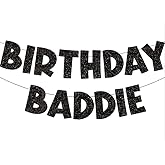 Birthday Baddie Banner, Black Funny Birthday Banner for Women and Men BDAY Party Decorations and Supplies. It's My BDAY Flag | BD Crew Deco | HBD Boy sign