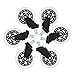 (Set of 5) Office Addiction - Office Chair Replacement Wheels - Hardwood Safe 3-Inch Heavy Duty Replacements - Ball Bearing Swivels - Floor Safe Design - Black/Clear