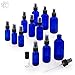 All4you Cobalt Blue Boston Round Bottles with Sprayers Pack of 12 - 1 Oz. 2 Oz. 4 Oz. - 4 of Each + A Free Gift
