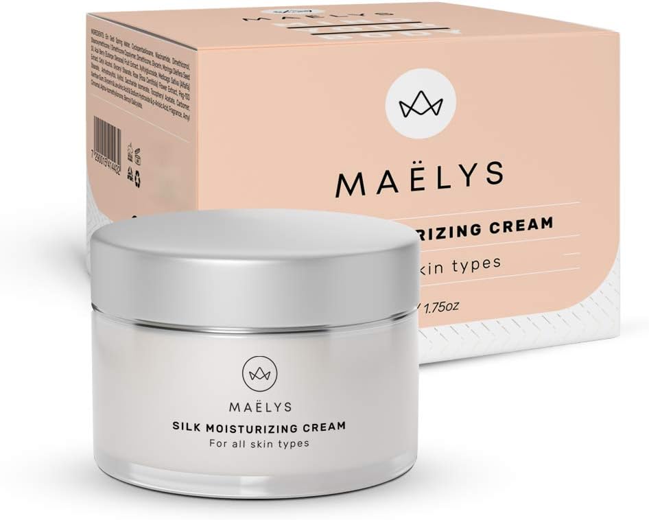 Anti Aging Facial Moisturizer | Day and Night Wrinkle Cream with Rose and Moringa Oil | 1.75 Oz by MAELYS Cosmetics