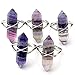 JOVIVI Jewelry Gemstone Hexagon Beads Healing Point Chakra Good luck Finger Ring --Adjustable Size (Fluorite Stone)