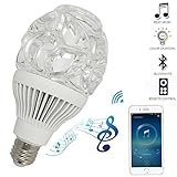 LED blue tooth light speaker,disco light bluetooth light bulb speaker,RGB night light discoball lights, luz led, remote control holder, smart bulb, Blue, with Home Remote Control, nightlight,Party-1PK