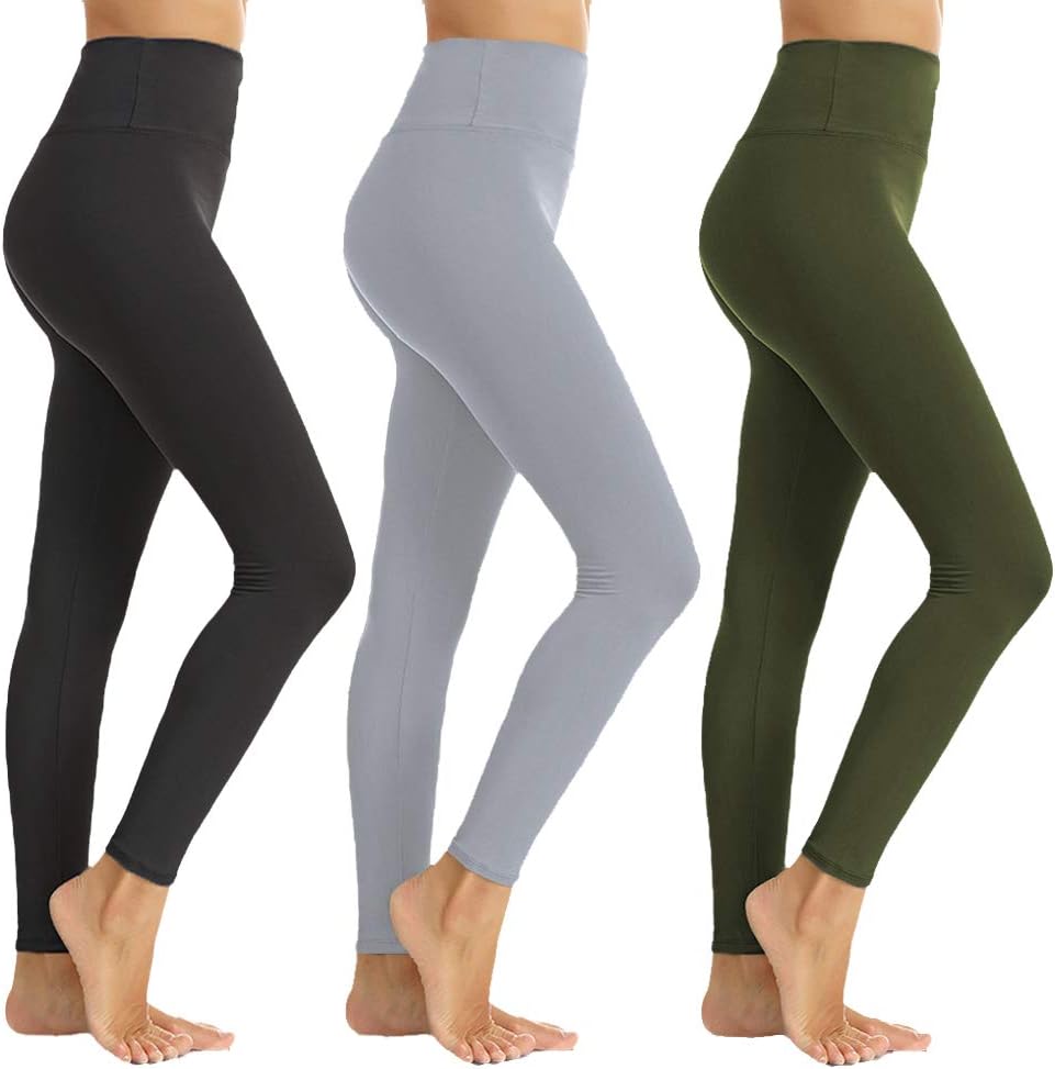 ZOOSIXX High Waisted Leggings for Women - Athletic Soft Tummy Control Yoga Pants for Workout Running Cycling