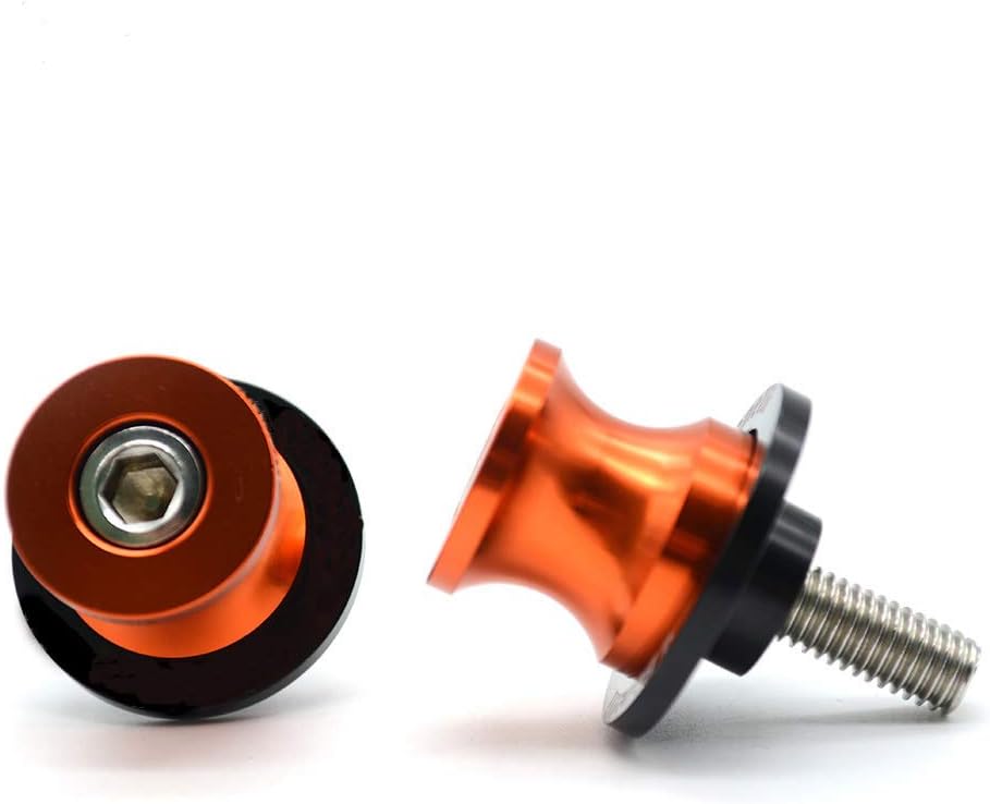 COBIKE M10 Motorcycle Universal Swingarm Sliders Spools CNC Swing Arm Stand Screw For Yamaha Kawasaki and More (Orange)