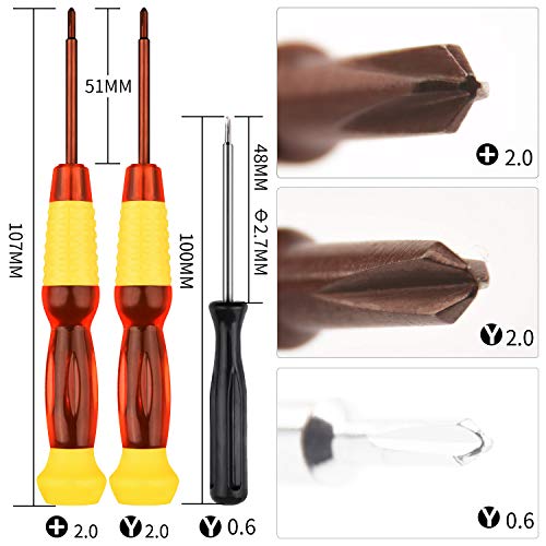 Taessv 9 pcs Professional Triwing Screwdrivers Professional Tool Kit for Nintendo NES Game Cartridge, Security Screw Driver Game Bit Set for NS Switch 3DS Wii - Thumbnail 3