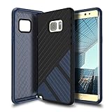 Galaxy Note 7 Case, Note 7 Case, WWW [Shockproof Series] Textured Pattern Grip Cover Bumper Case Shockproof Impact Resistance Cover for Samsung Galaxy Note 7 Black+Navy Blue