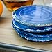 LARGE BLUE AGATE COASTERS Set of 4 Sliced Thick with Felt Bumper (4.25