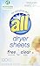 All Fabric Softener Dryer Sheets, Free Clear, 120 Dryer Sheet Count Box (2)