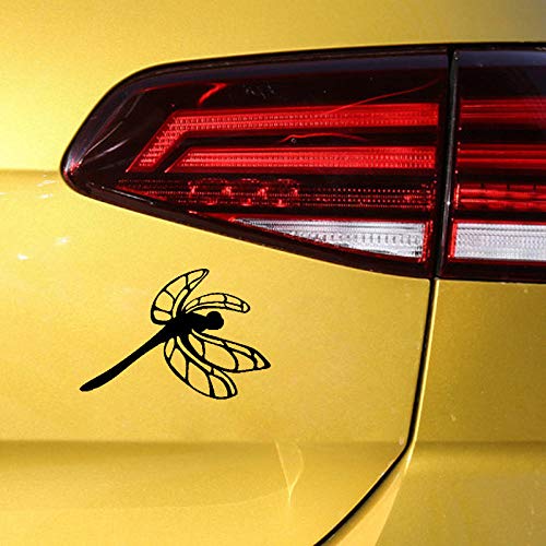 SHMAZ 14.2 Cm * 9.7 Cm Schitterende Ongewoon Dragonfly Mooie Decal Leuke Auto Sticker Zwart/Zilver - Afbeelding 4