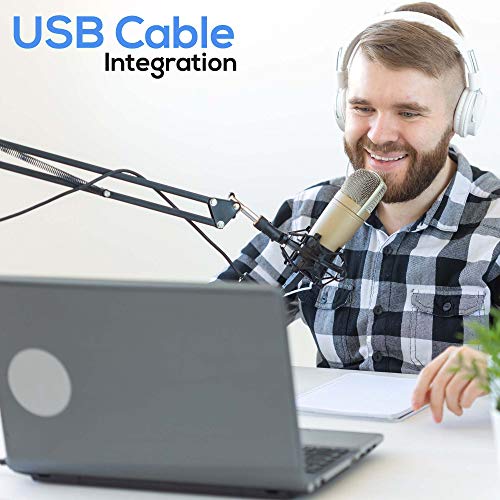 Adjustable USB Suspension Boom Microphone Stand For Studio Broadcasting