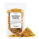 Calendula Whole Dry Flowers for Tea, Baking, Crafts, Sachets, Baths, Yoni Steams, Oil Infusions, Tinctures - 4oz in Resealable, Recyclable Pouch - by Better Shea Butter
